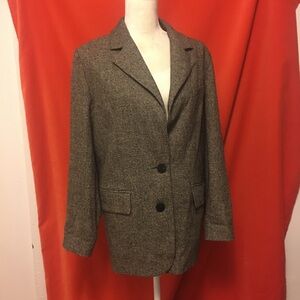 No. 6 Store relaxed wool blazer two button marled black size 3 or L